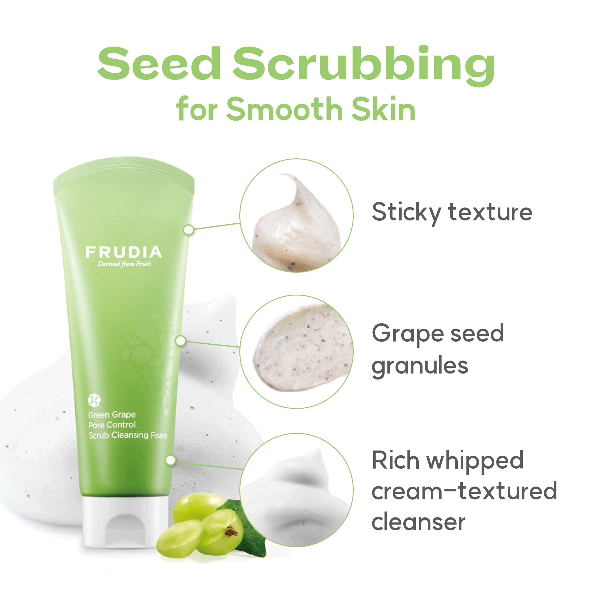 FRUDIA Green Grape Pore Control Scrub Cleansing Foam